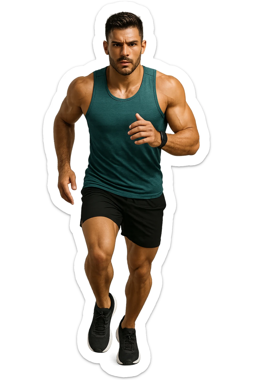 UOMO FITNESS CHE CORRE IN POSA FRONTALE sticker