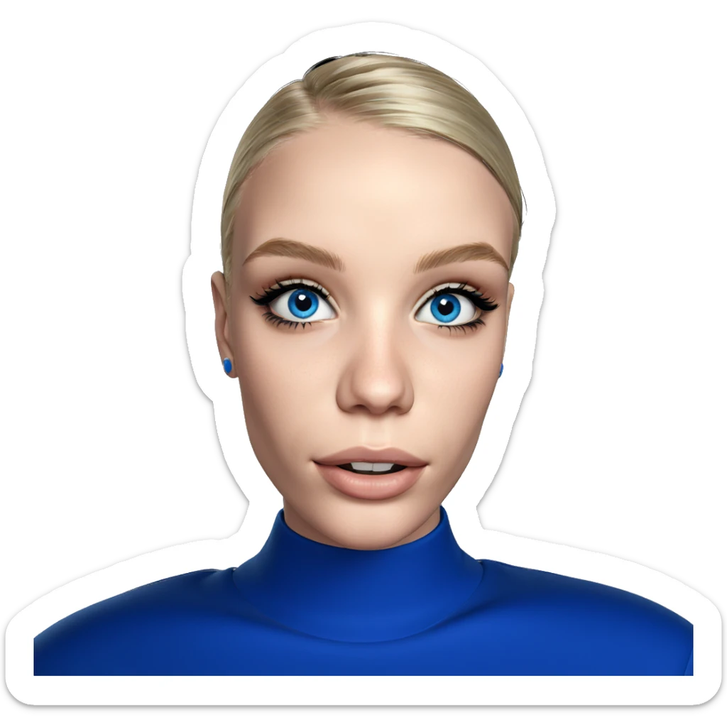 portrait of a girl with blue eyes sticker