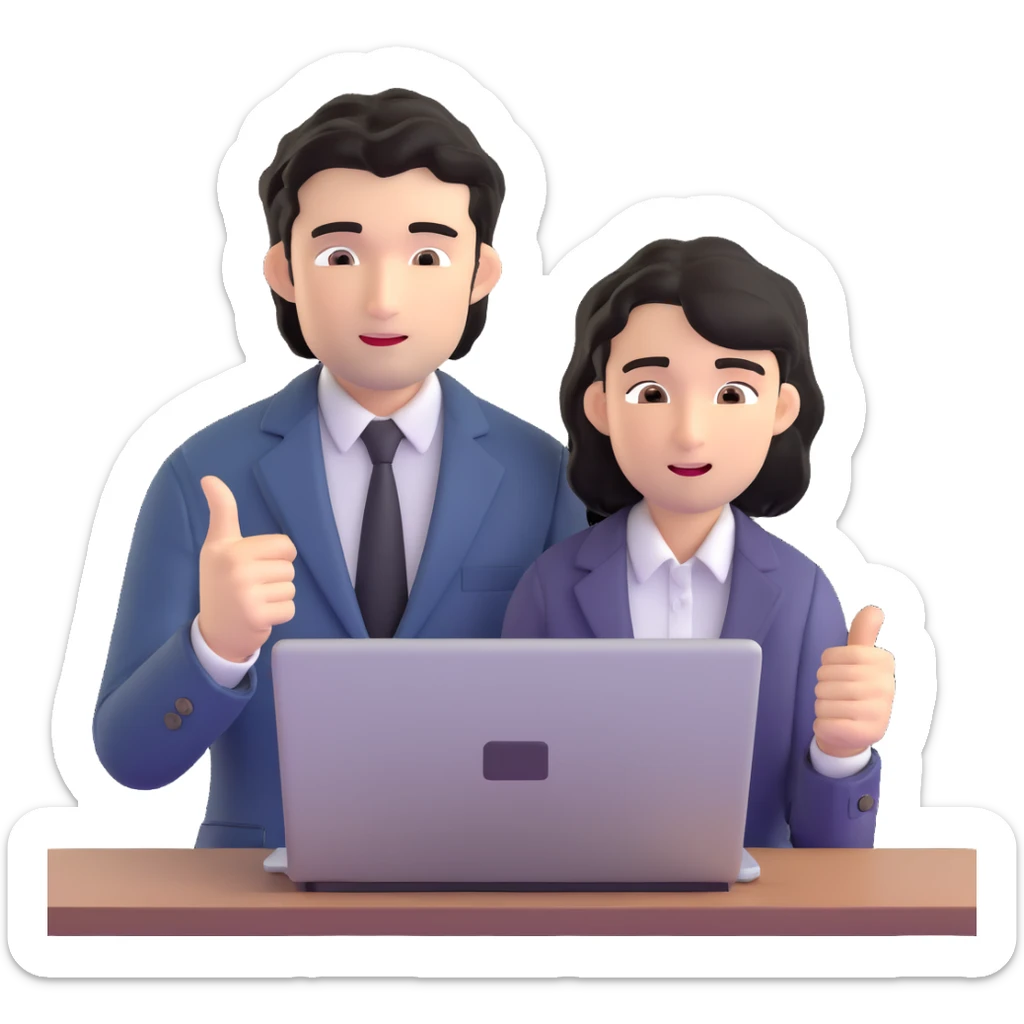 Business strategist with black wavy hair, stubble, chiseled face, wearing blazer and button-up shirt, mentoring a younger professional, leaning forward with engaged expression, pointing at document or laptop, in a one-on-one coaching session sticker