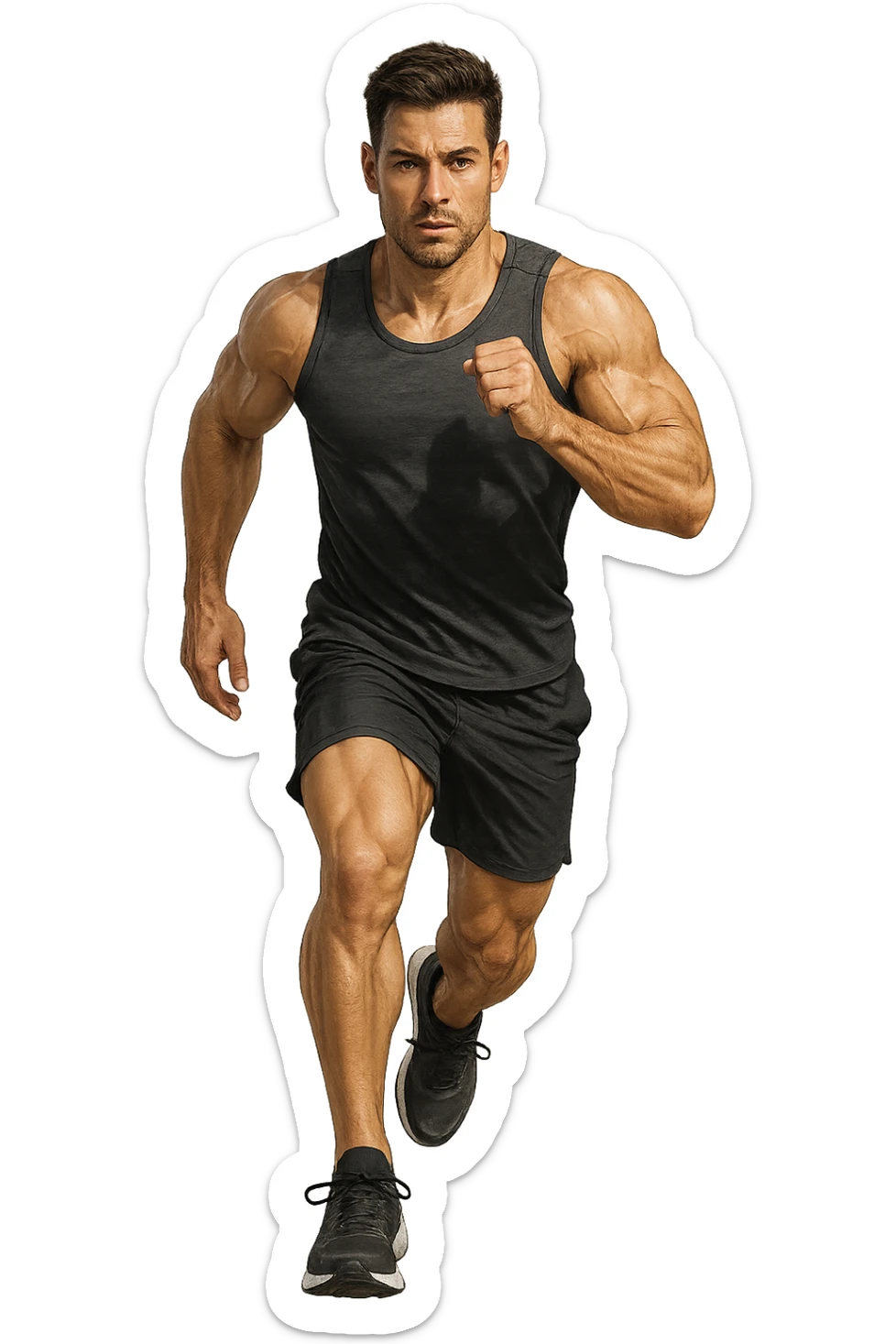 UOMO FITNESS CHE CORRE IN POSA FRONTALE sticker