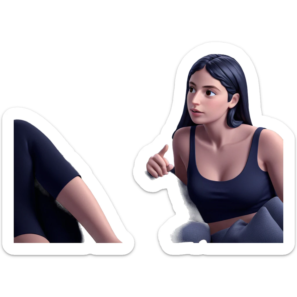 girl relaxing on stylish couch sticker