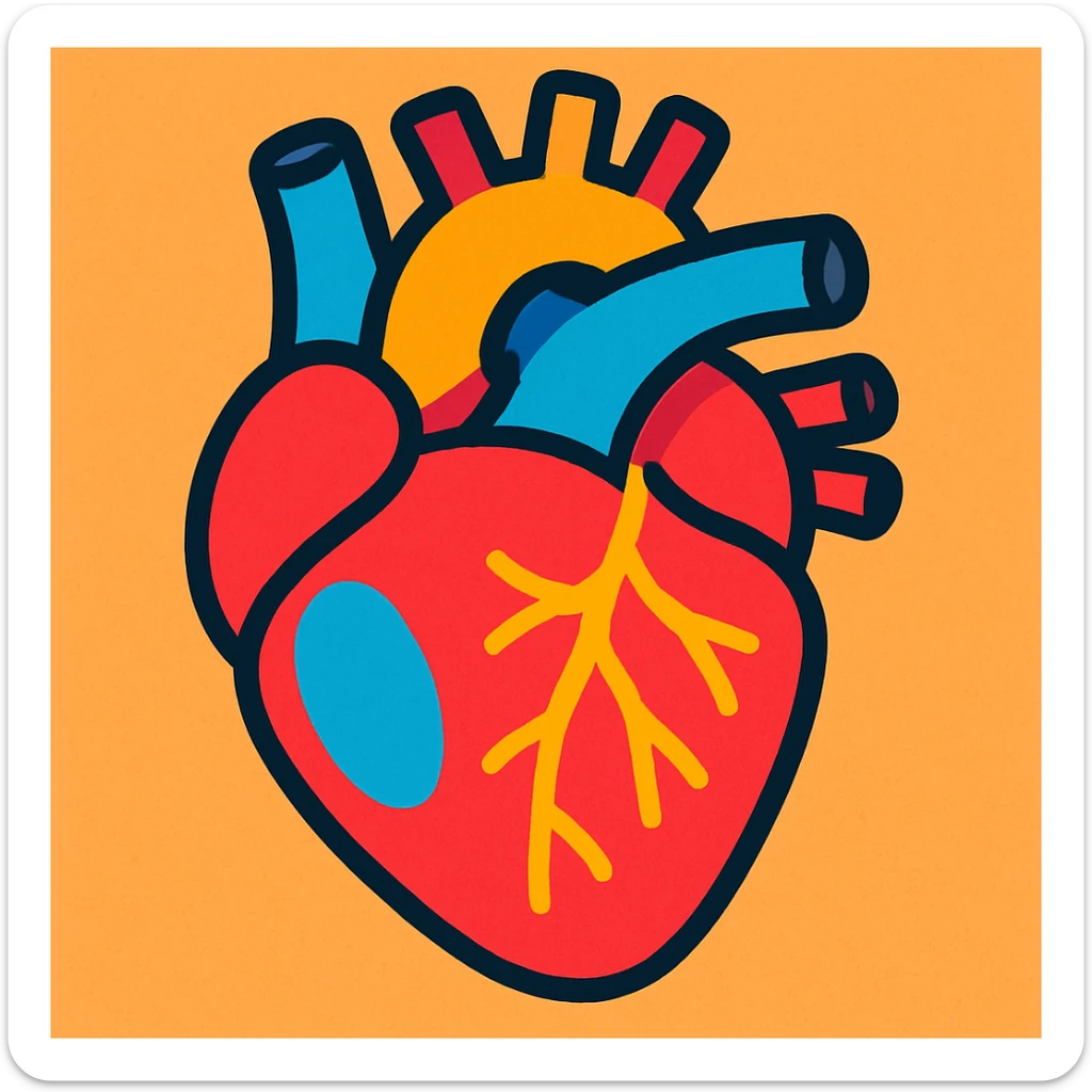 An anatomic heart sticker