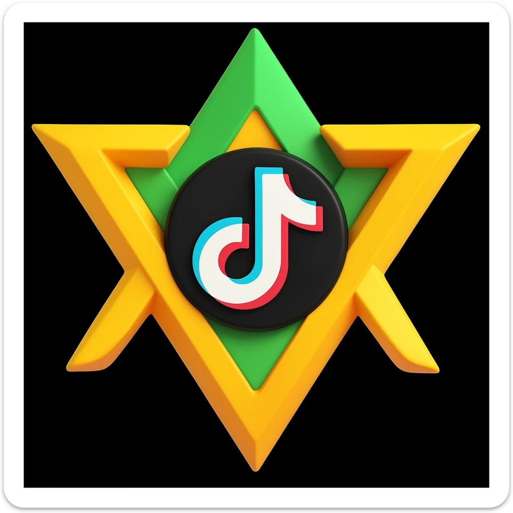 Add the TikTok icon to this ParadoX1 3D emoji logo, keeping it playful and eye-catching sticker