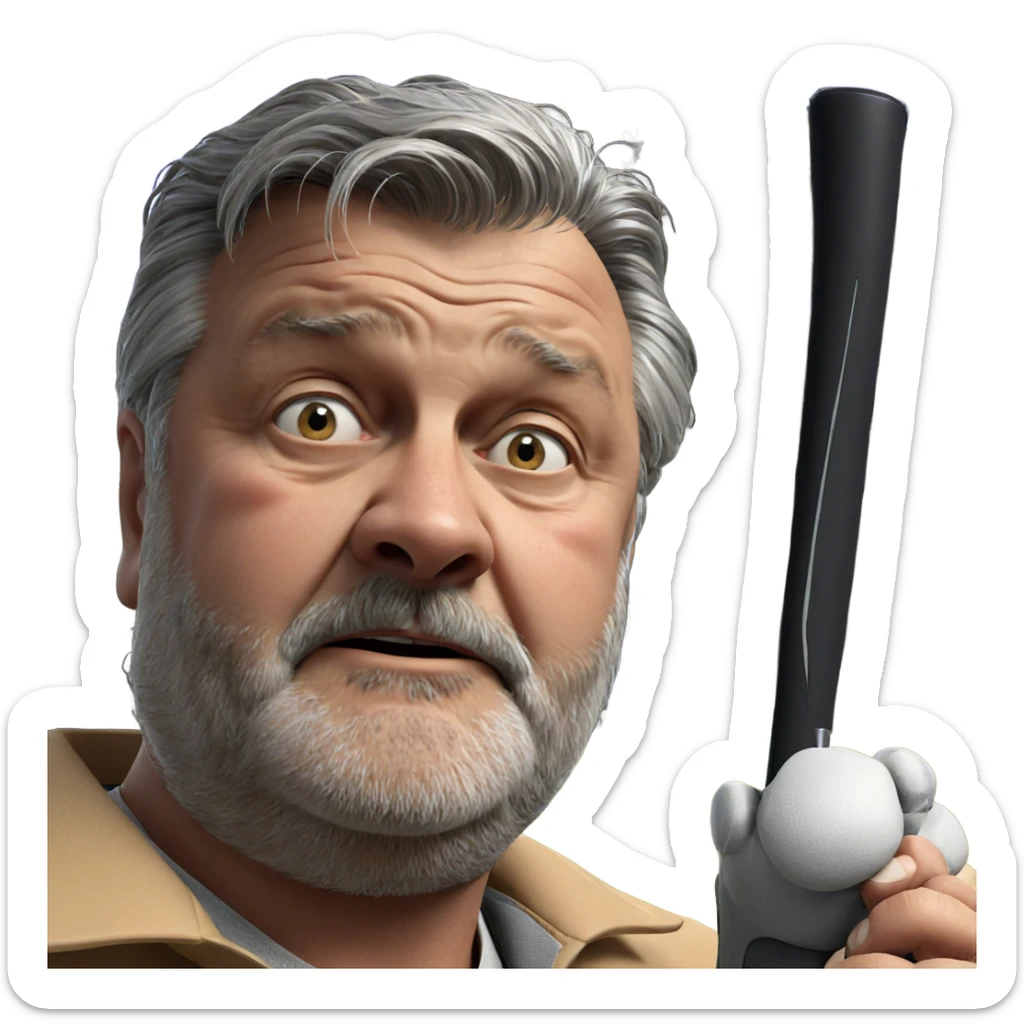 old man with grey hair sticker