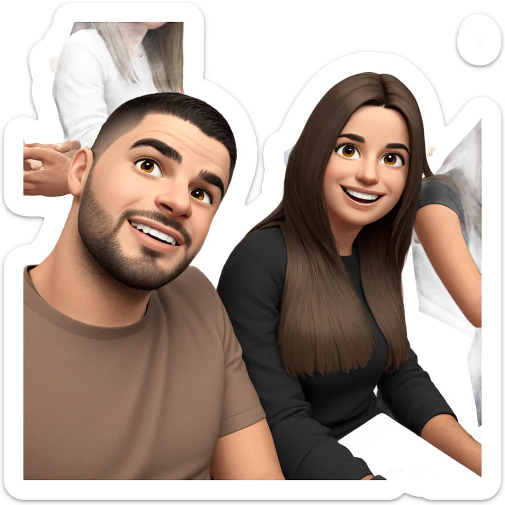 friends enjoying a moment sticker