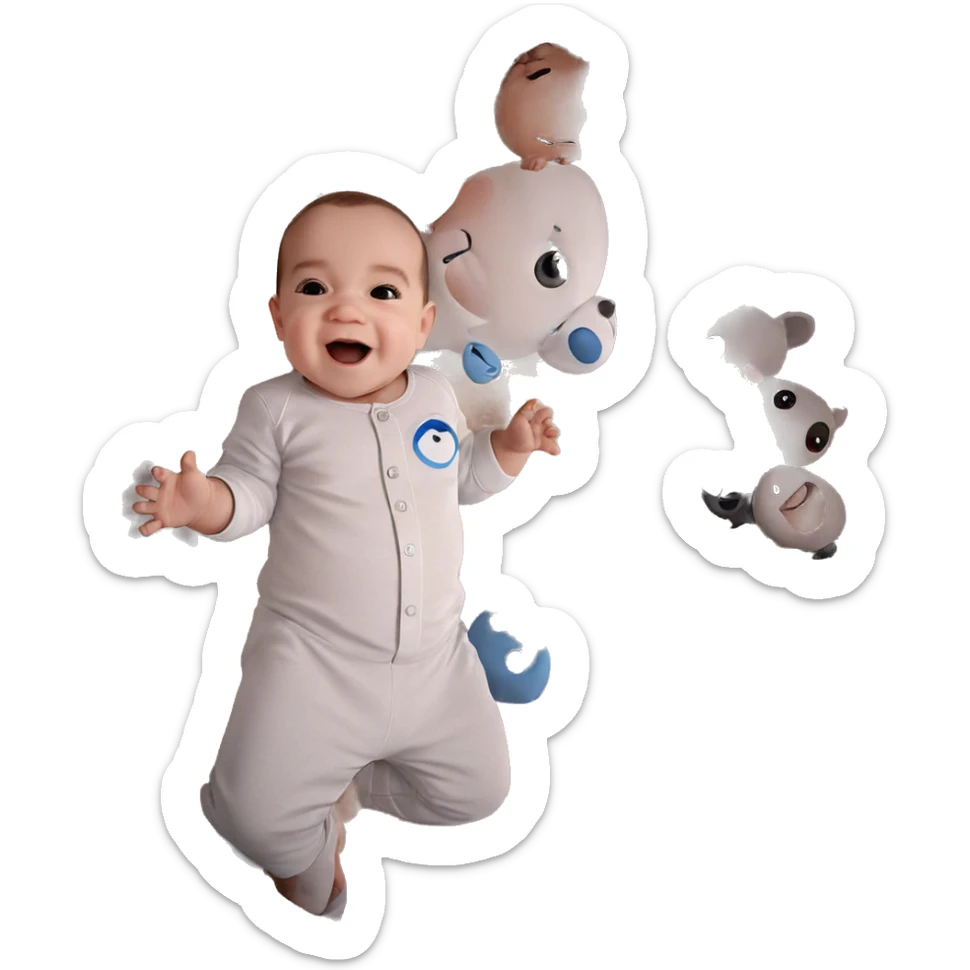 happy baby boy portrait sticker