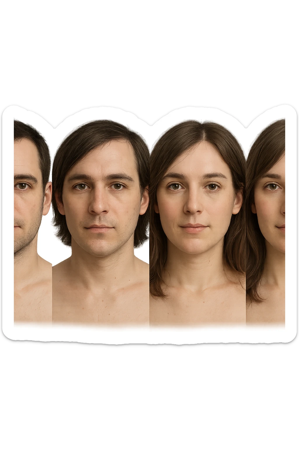 Trasformazione uomo verso la donna sticker