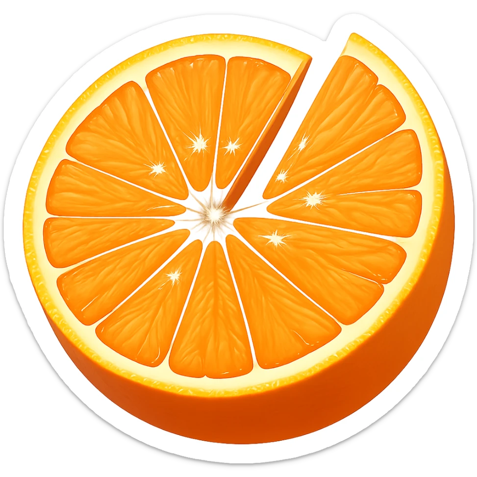 Resize the orange emoji to be smaller, targeting a file size of 50-100kb, with no background. sticker
