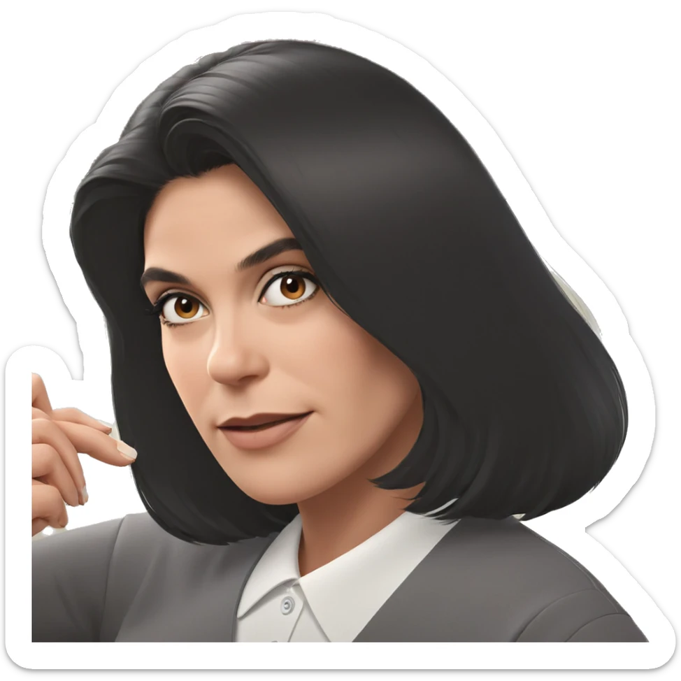 black haired girl portrait sticker