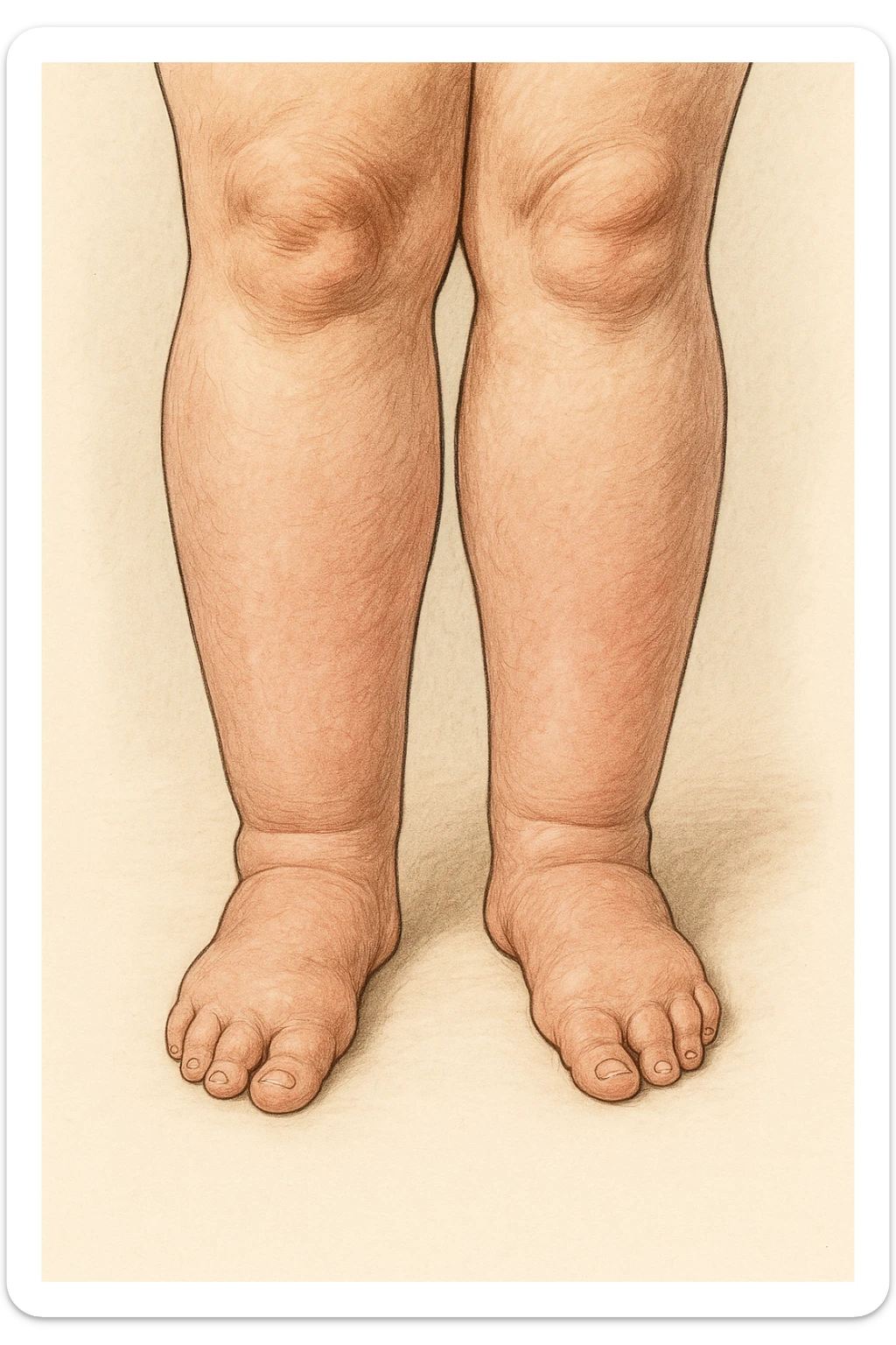 Donna con gonfiore sulle gambe sticker