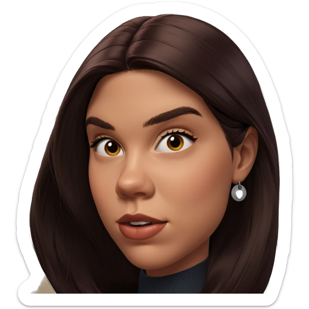 portrait of a dark-haired girl sticker