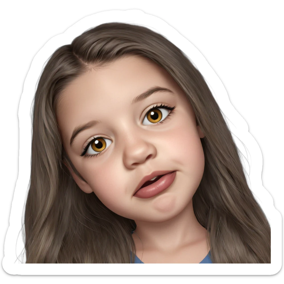 realistic portrait of girl sticker