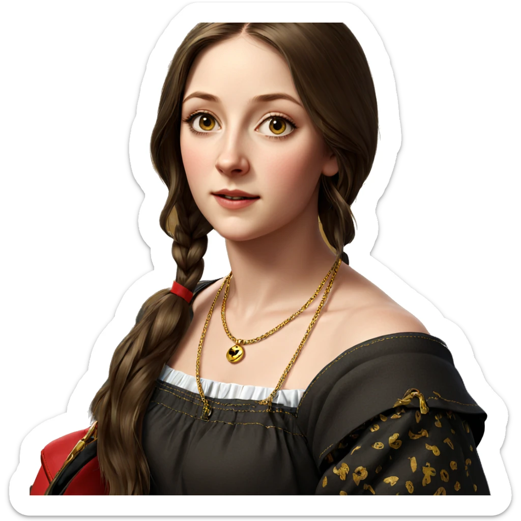 realistic portrait of girl sticker