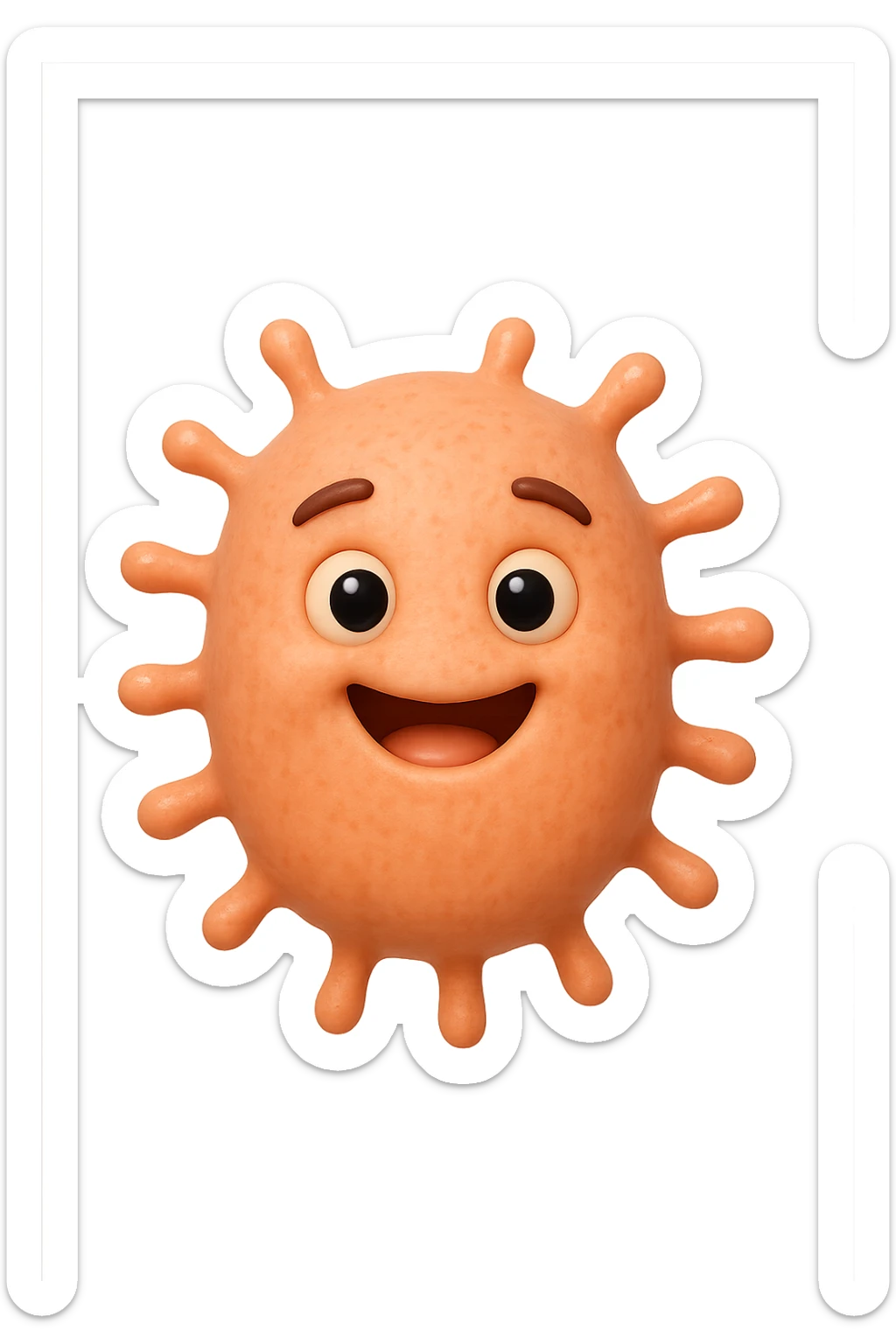 EMOJI STILE IPHONE DI BATTERI INTESTINALI ROSA SALMONE FELICI CHE FLUTTUANO IN ARIA, IPERREALISTICO 4K sticker