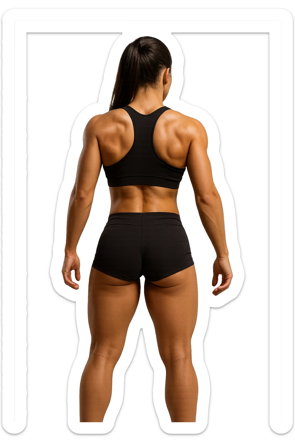 fitness woman di spalle in gym shorts sticker