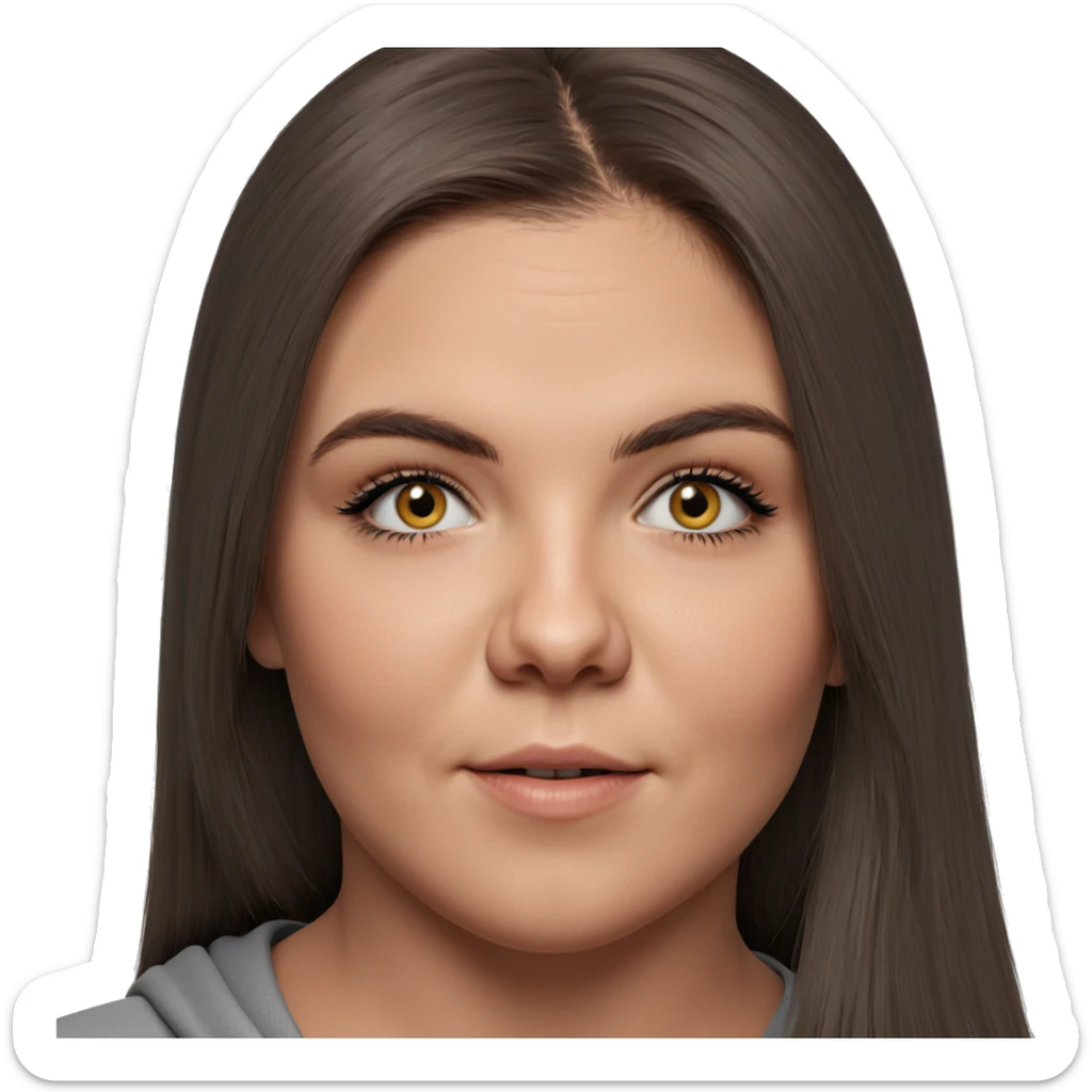 realistic portrait of girl sticker