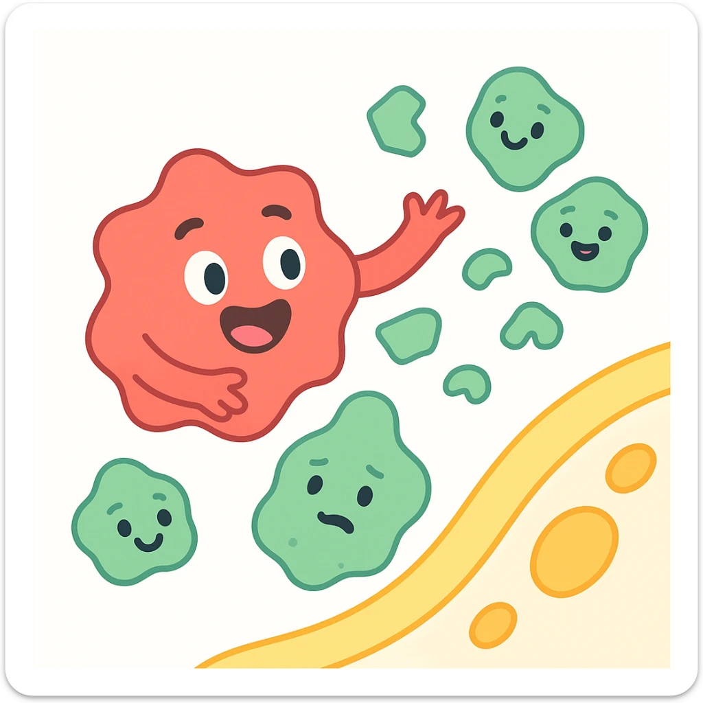 Ultra-detailed emoji-style illustration of enzyme digestion: Red amylase breaking green starch into sugars near a yellow cell membrane. Clean white background, no text. Scientific but simple, cartoon-exact shapes sticker