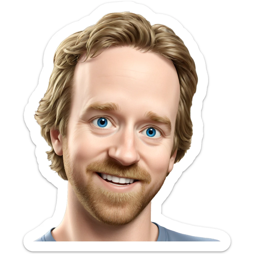 smiling boy with blue eyes sticker