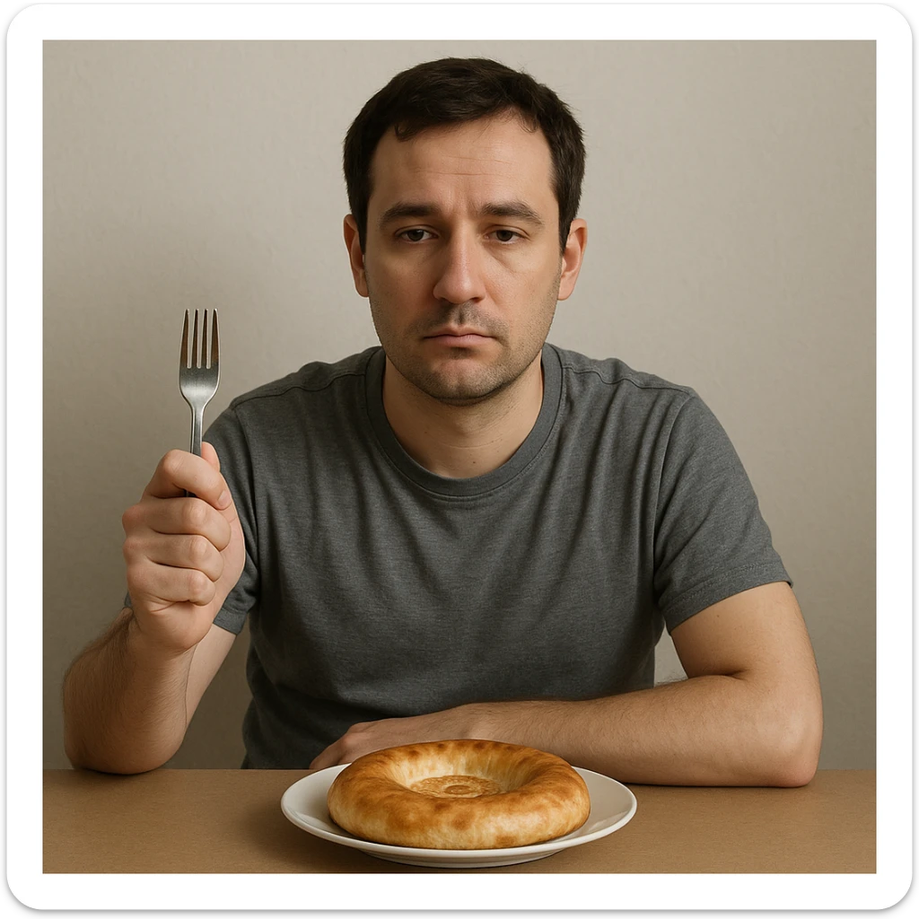 sartarosh xonada shunchaki tarelka v vilka ushlab utirsin tarelkada esa faqat uzbekcha non bulsin kayfiyati xam urtacha bulsin xursan bob ketmasin sticker