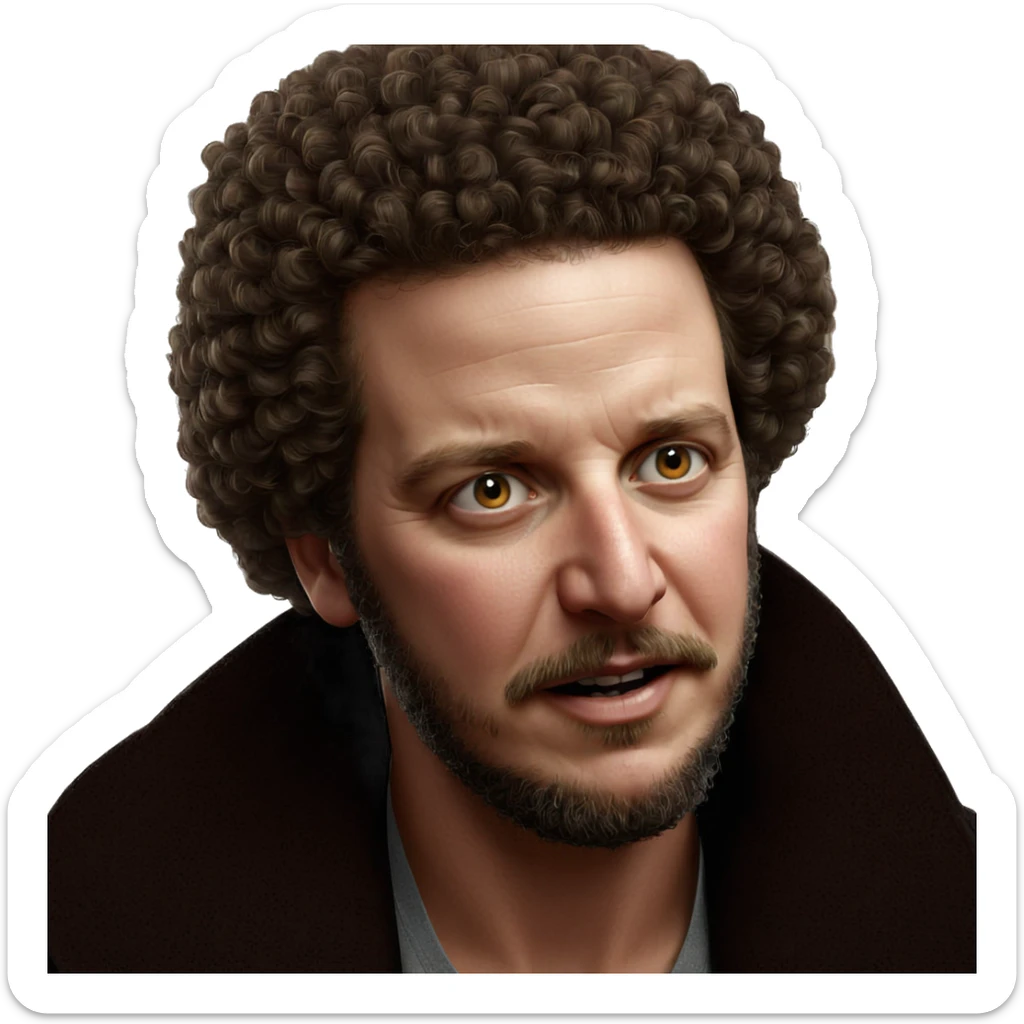 afro and facial hair portrait sticker