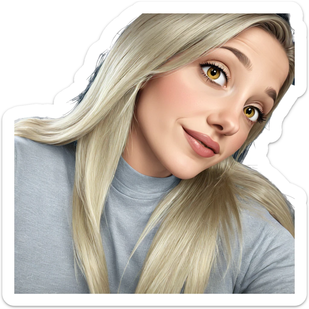 realistic portrait of blonde girl sticker