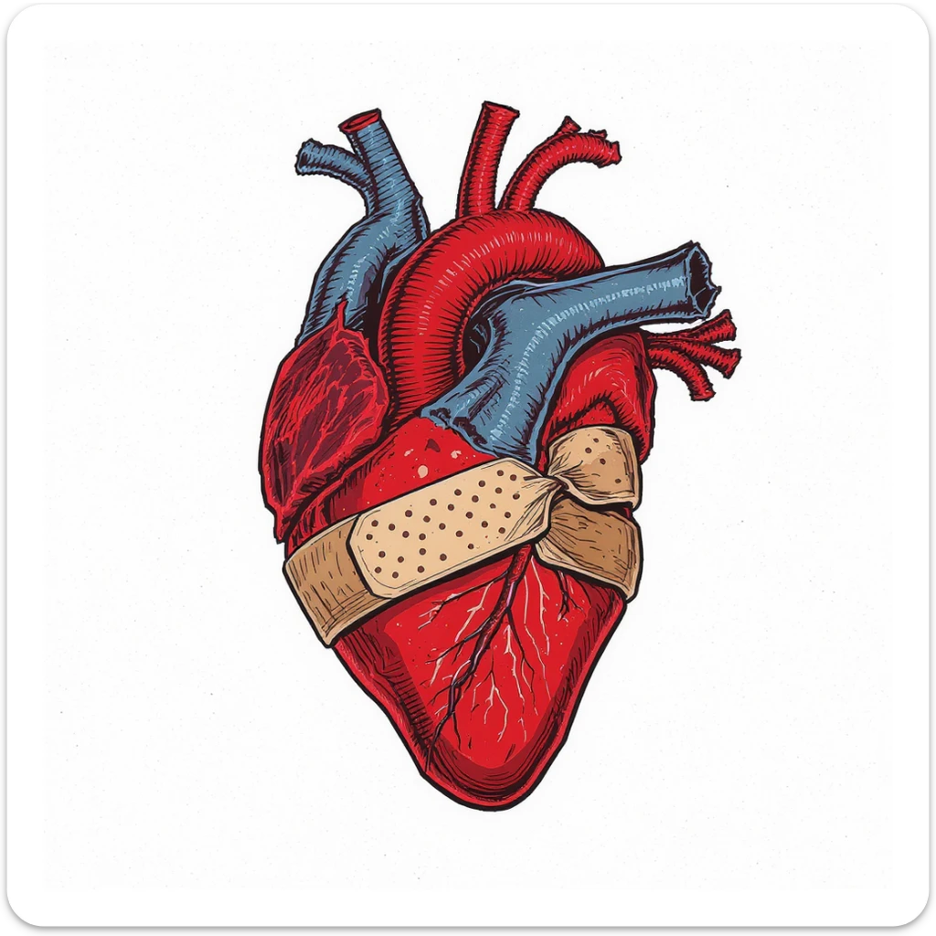 emo heart with a bandage sticker