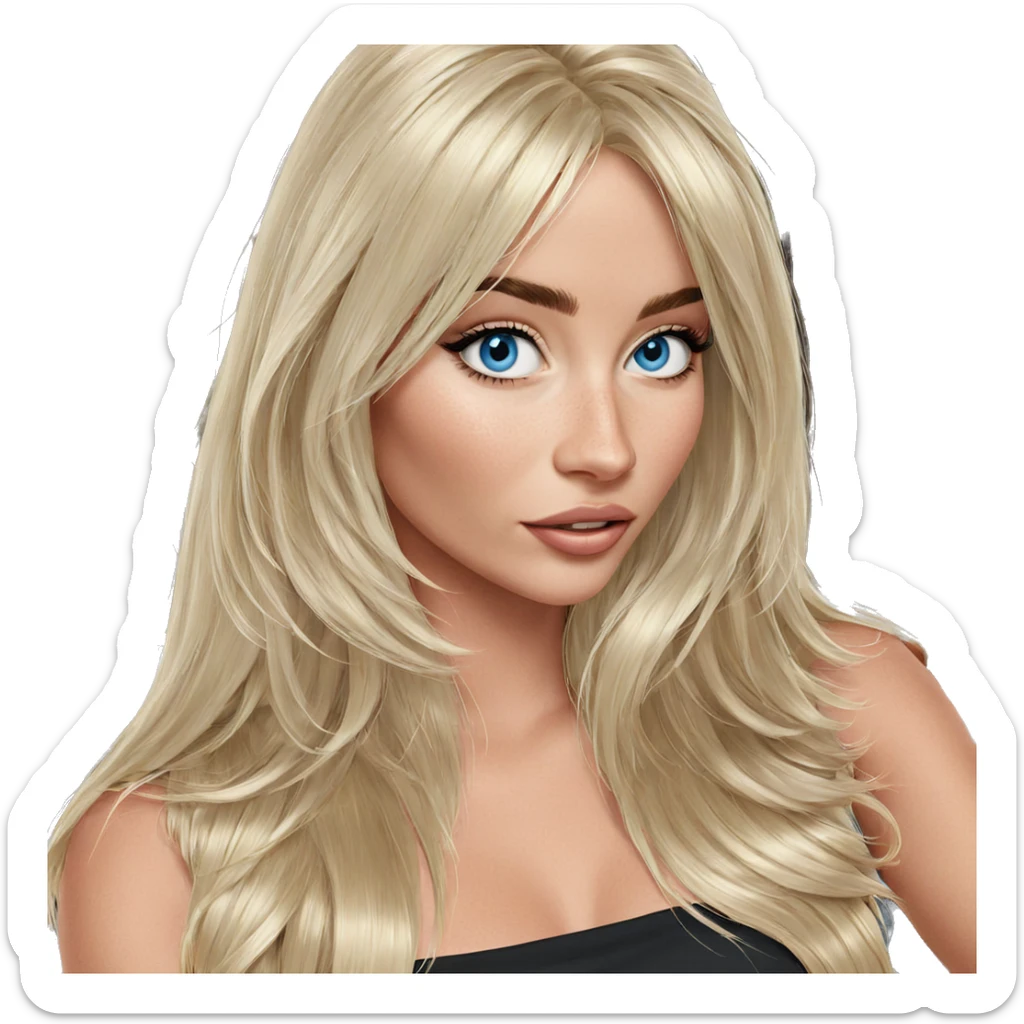blonde girl with blue eyes sticker