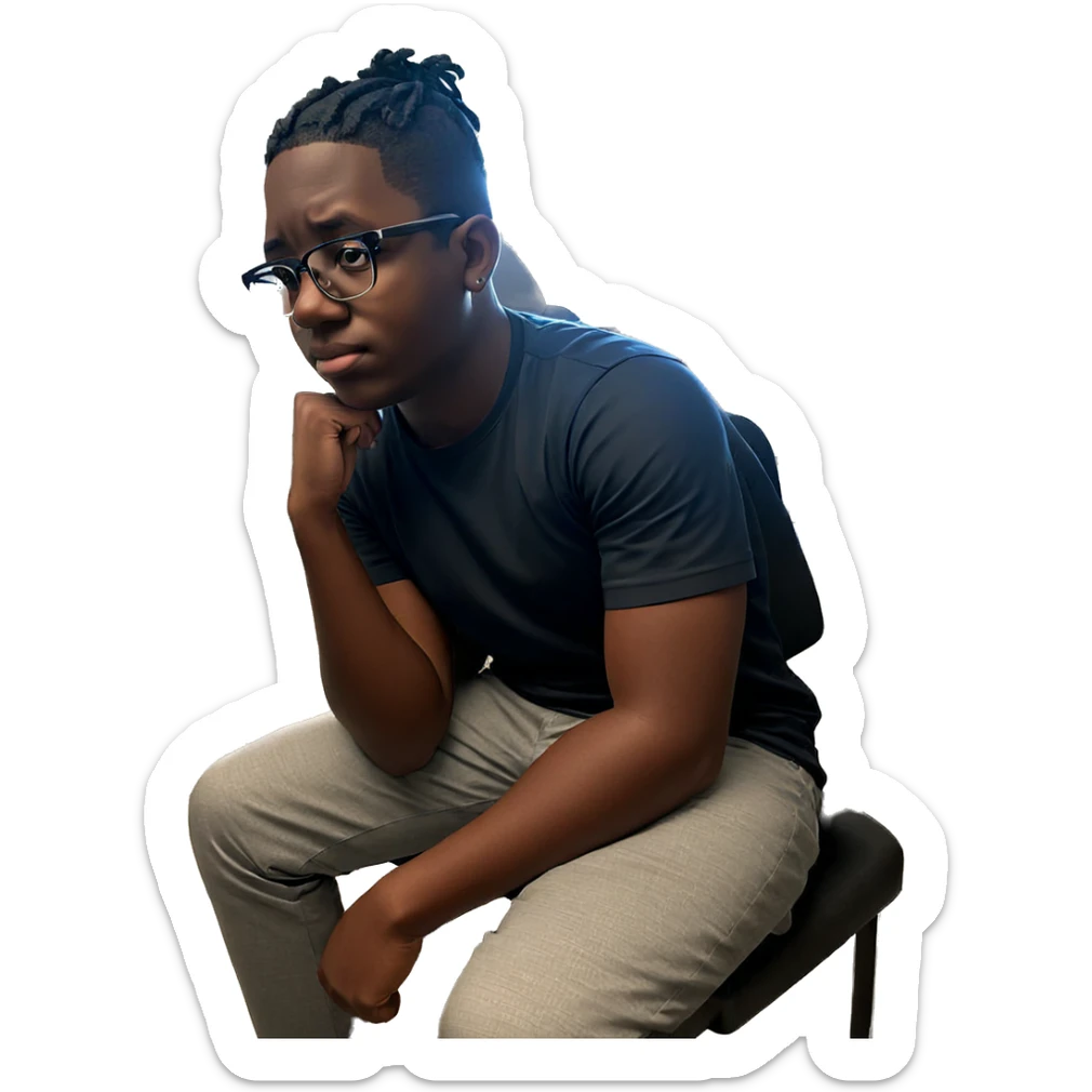 boy sitting by the window sticker