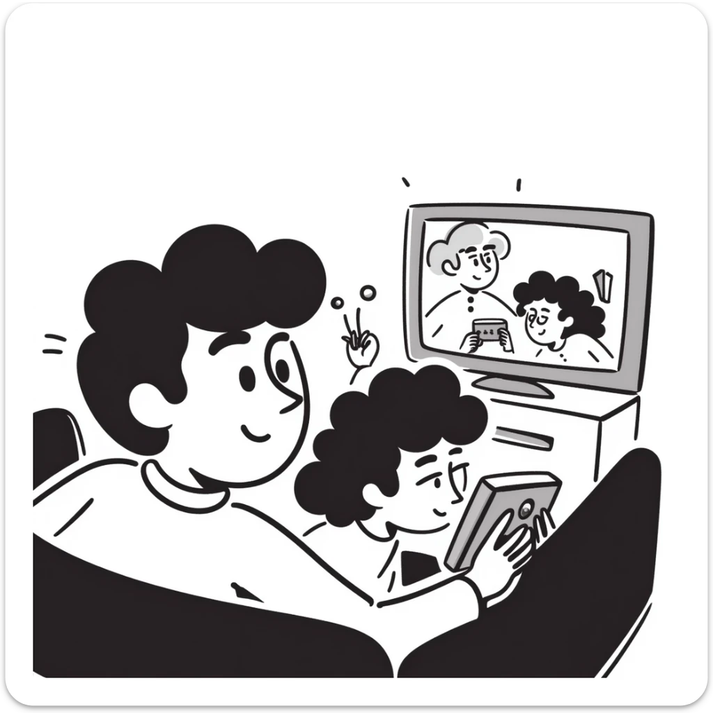 A person plays with the GameCube on TV with friends, sitting on the couch sticker