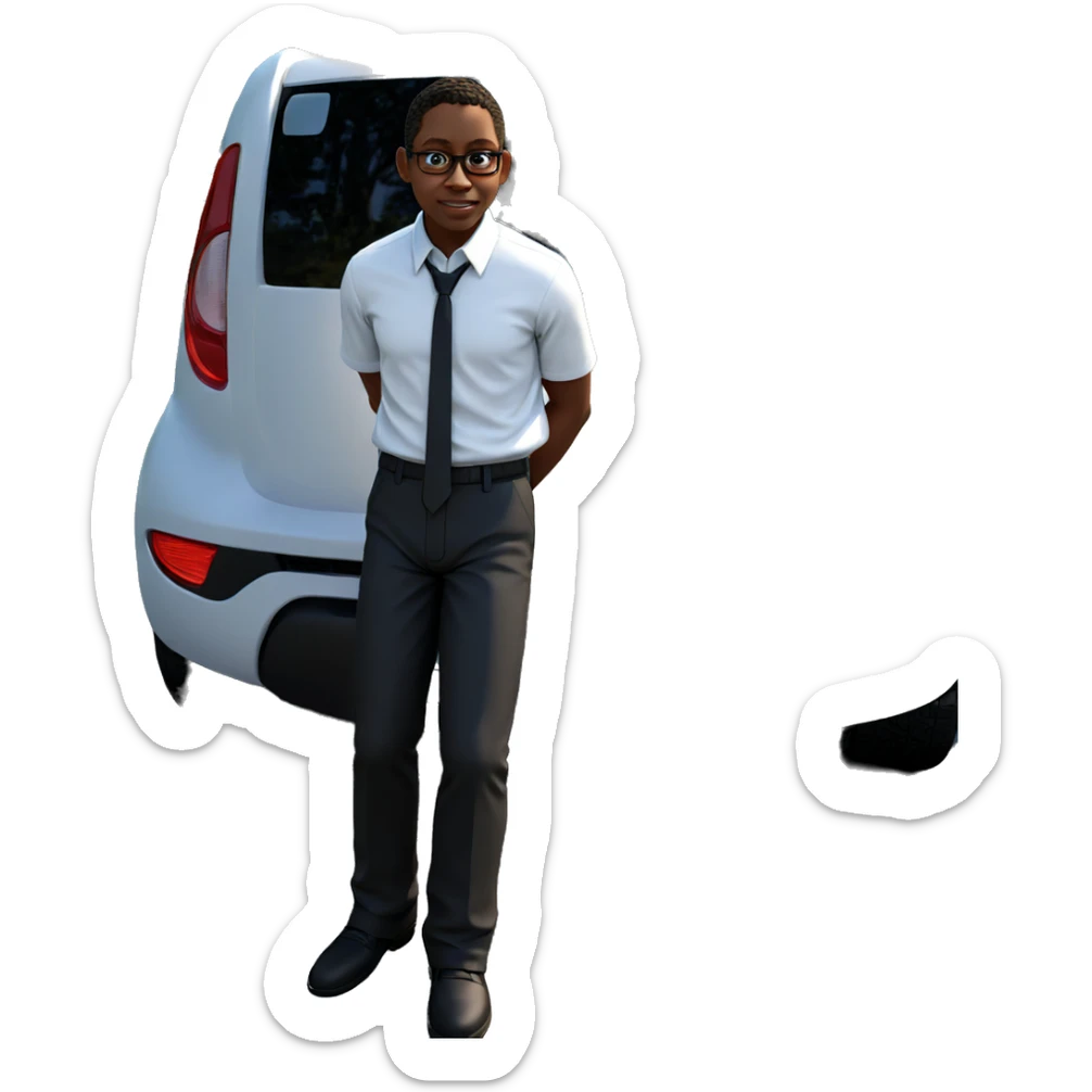 male in white shirt outdoors sticker