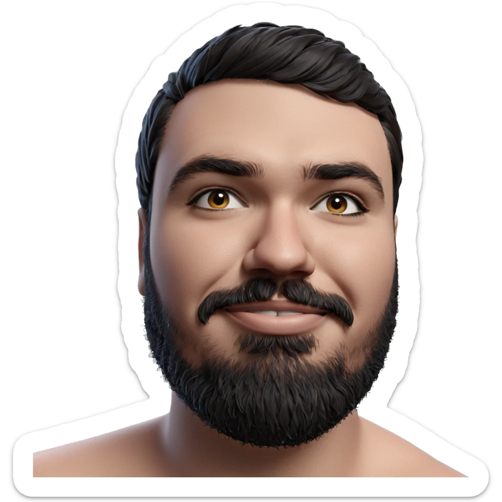 realistic male portrait with beard sticker