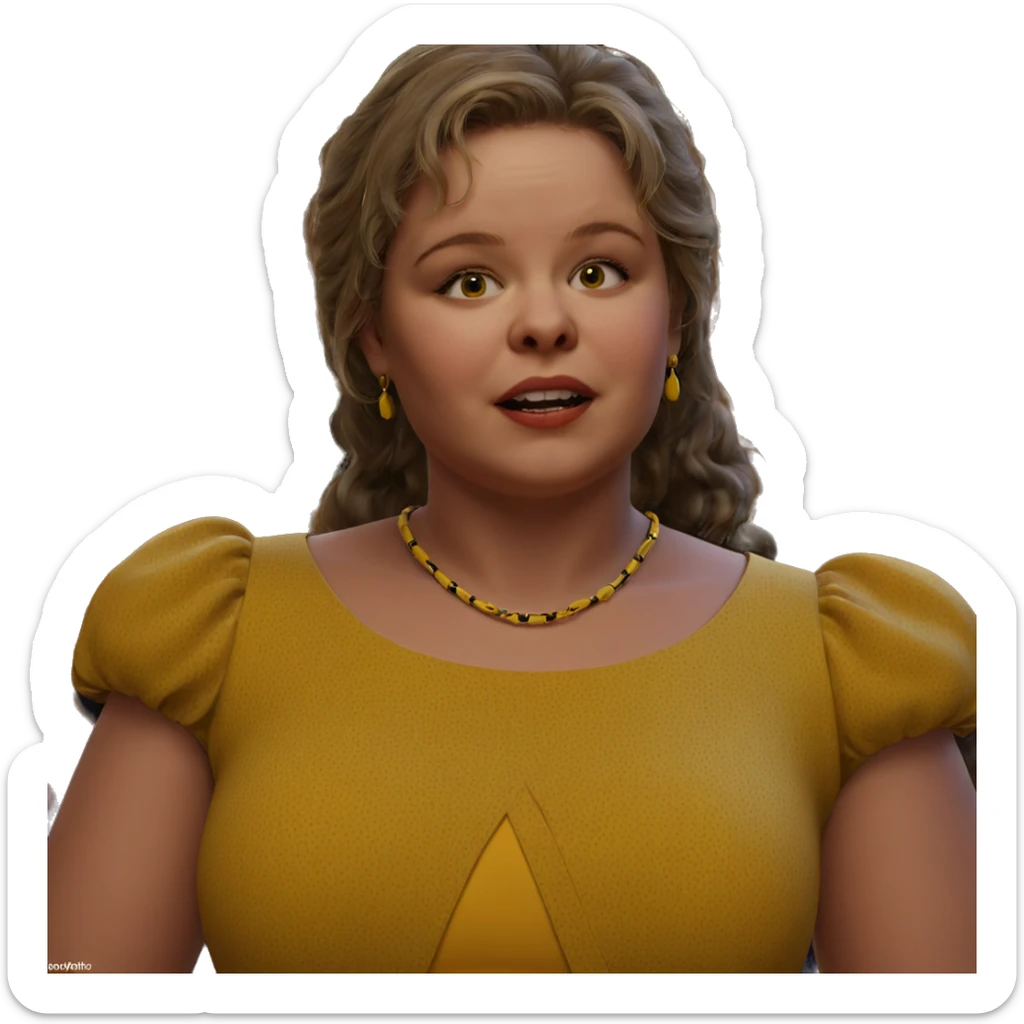 girl in yellow dress closeup sticker