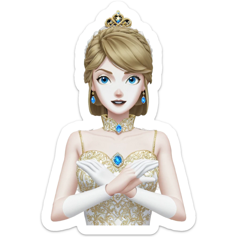 bridal beauty with blue eyes sticker