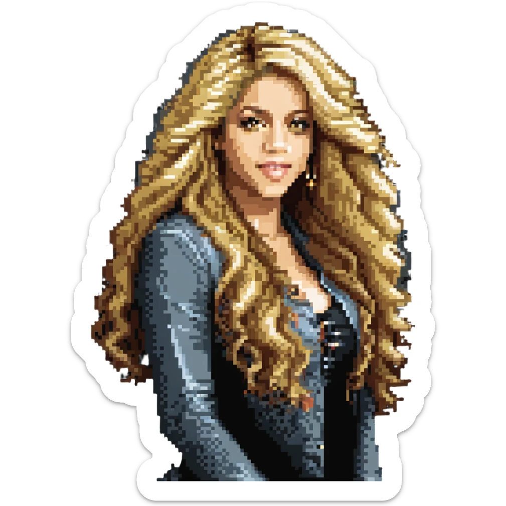 portrait of Shakira with long wavy hair sticker