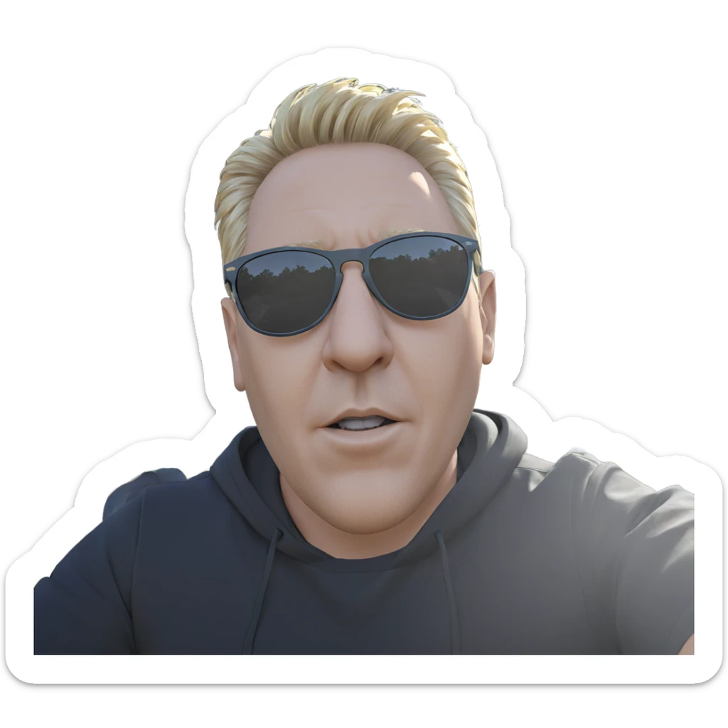 blonde boy outdoors with sunglasses sticker