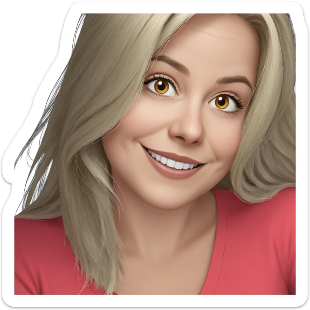 smiling blonde girl portrait sticker