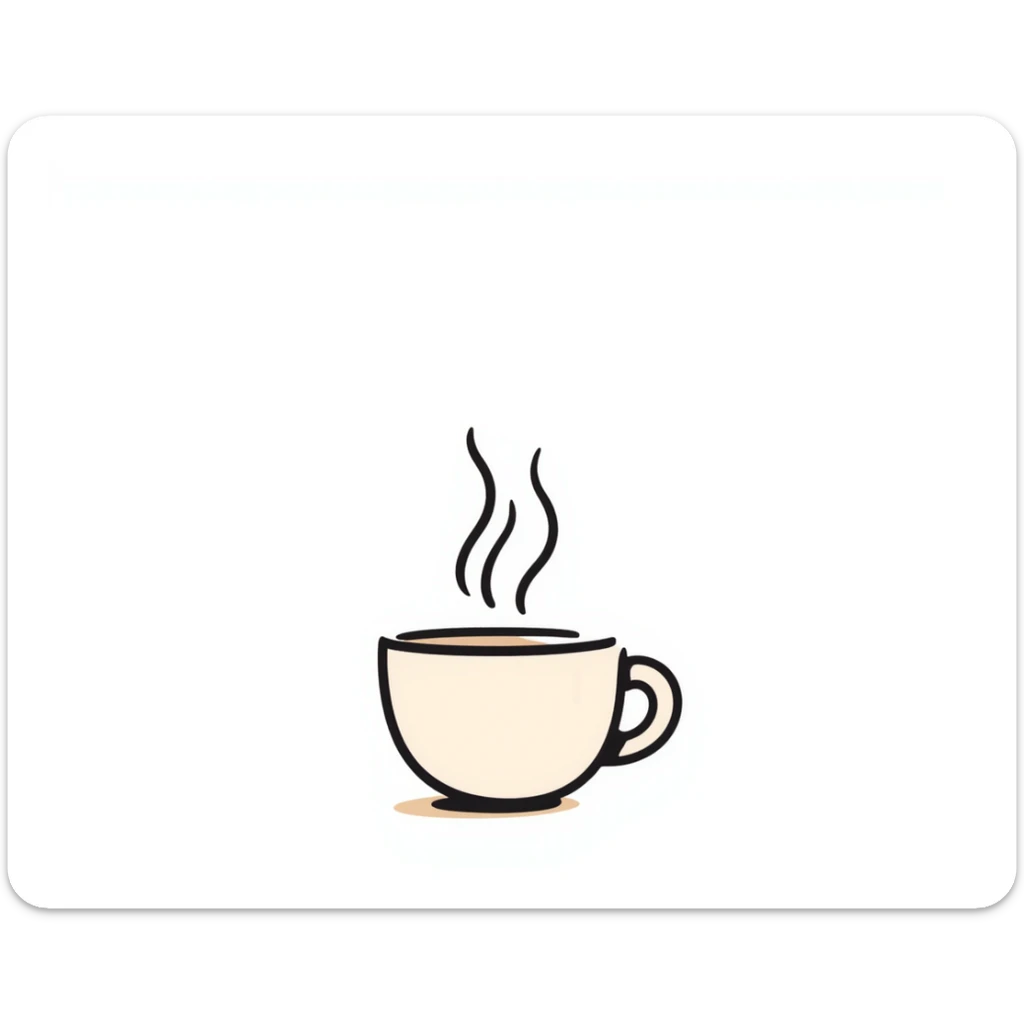 a cup of tea with steam in pastel colors dd9fb0 ffc6d3 a3bfc9 c4bee2 f1b091, hand-drawn doodle style sticker