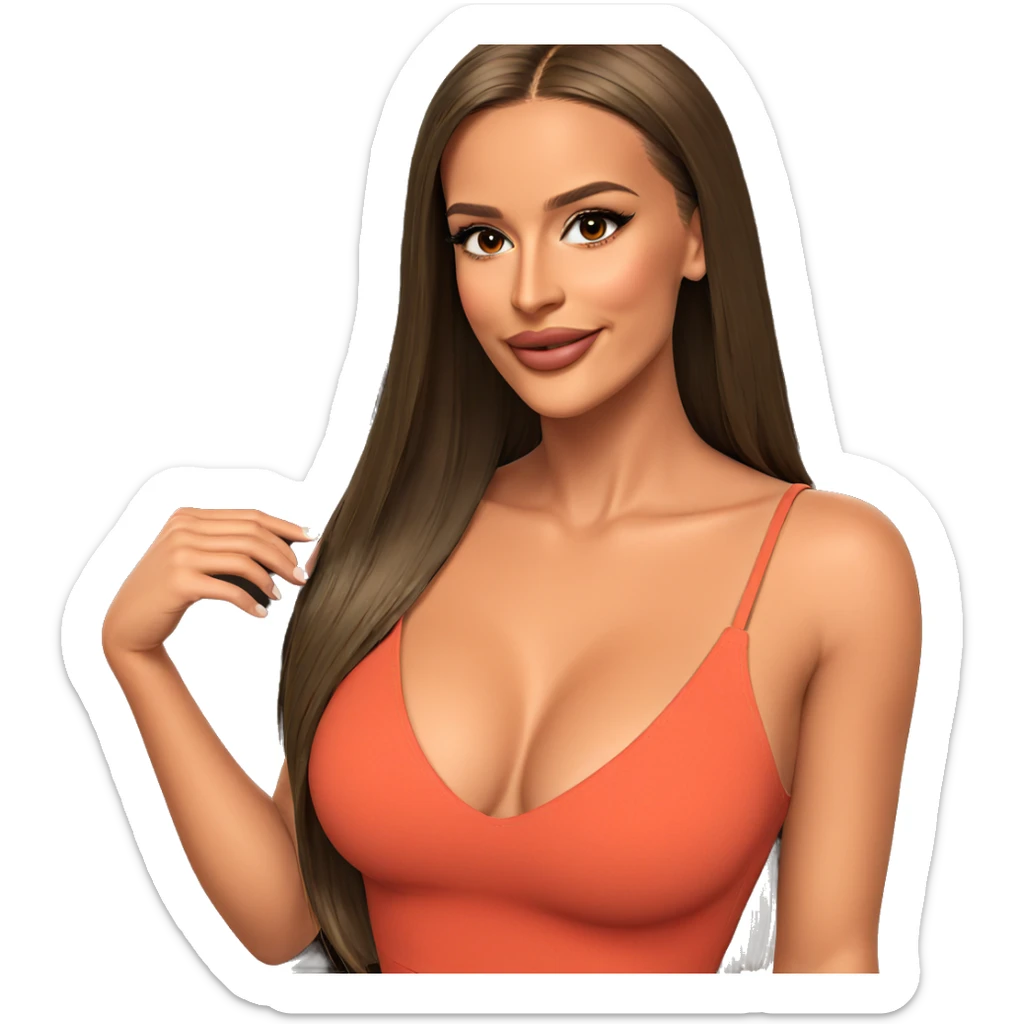 realistic portrait of smiling girl sticker