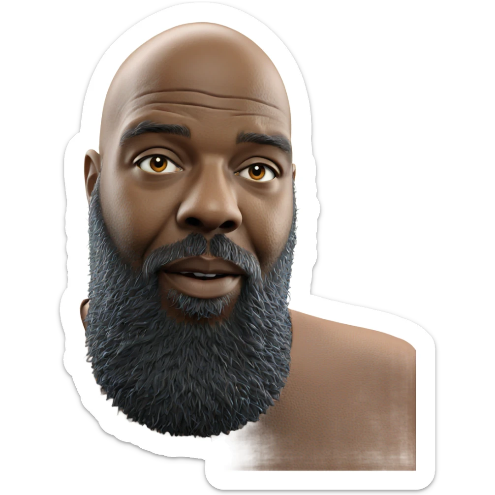 bald man with beard portrait sticker