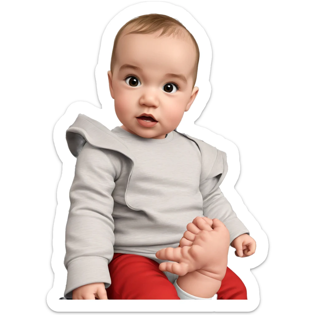 baby boy in a chair sticker