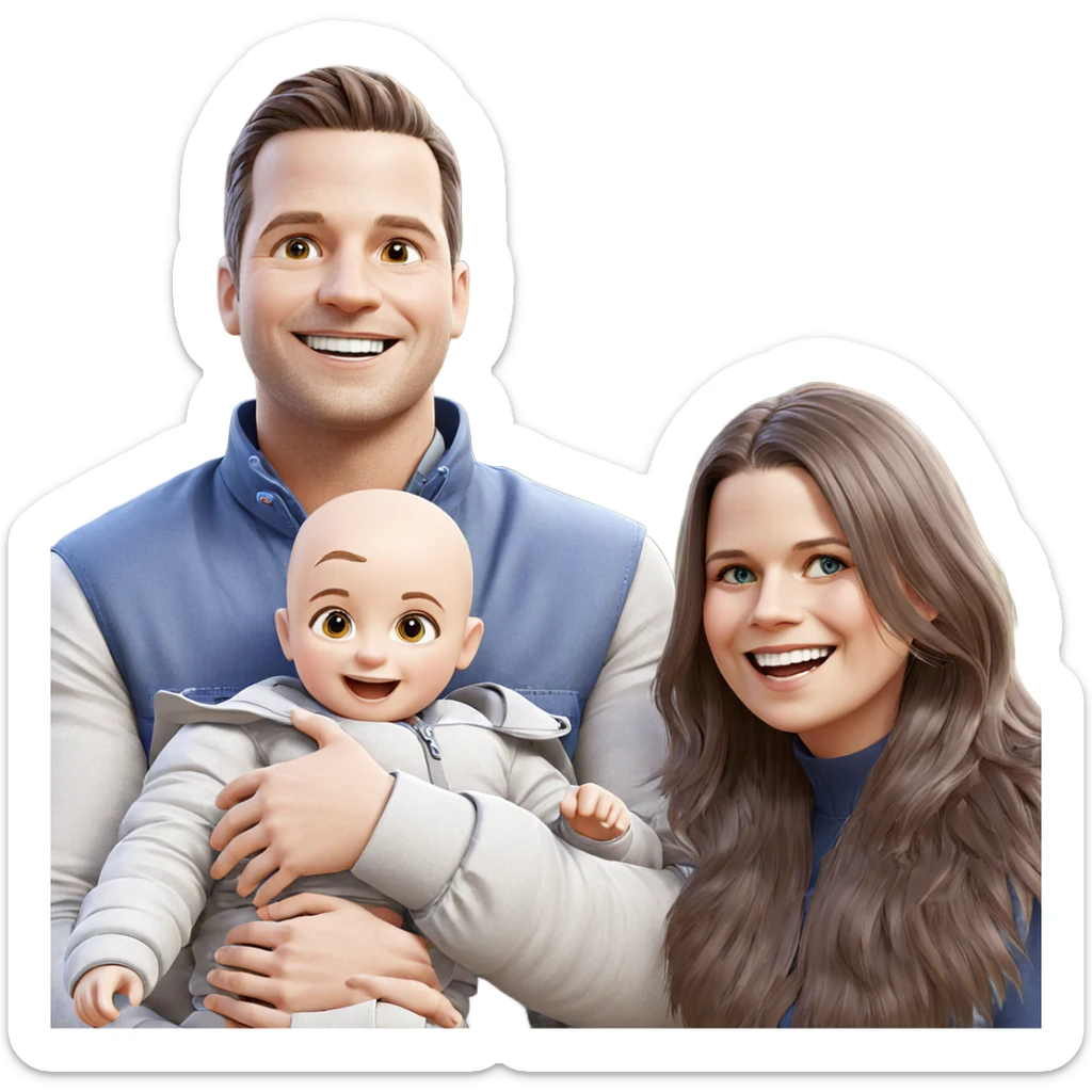 happy family moment in nature sticker