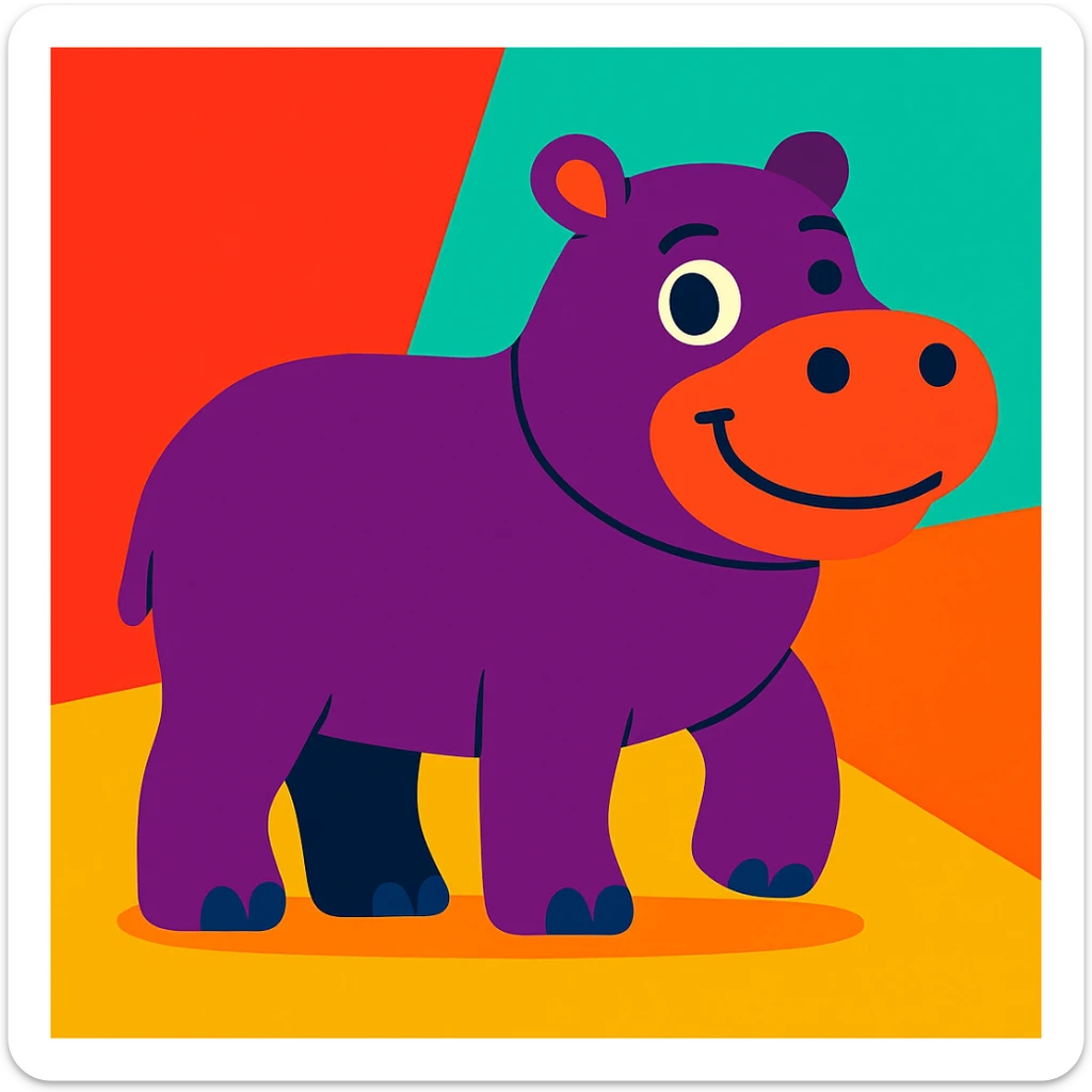 Hippo sticker