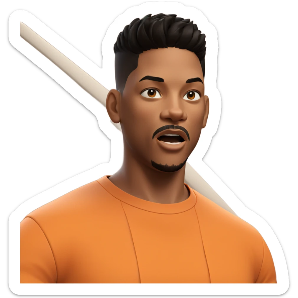 black haired boy with beard sticker