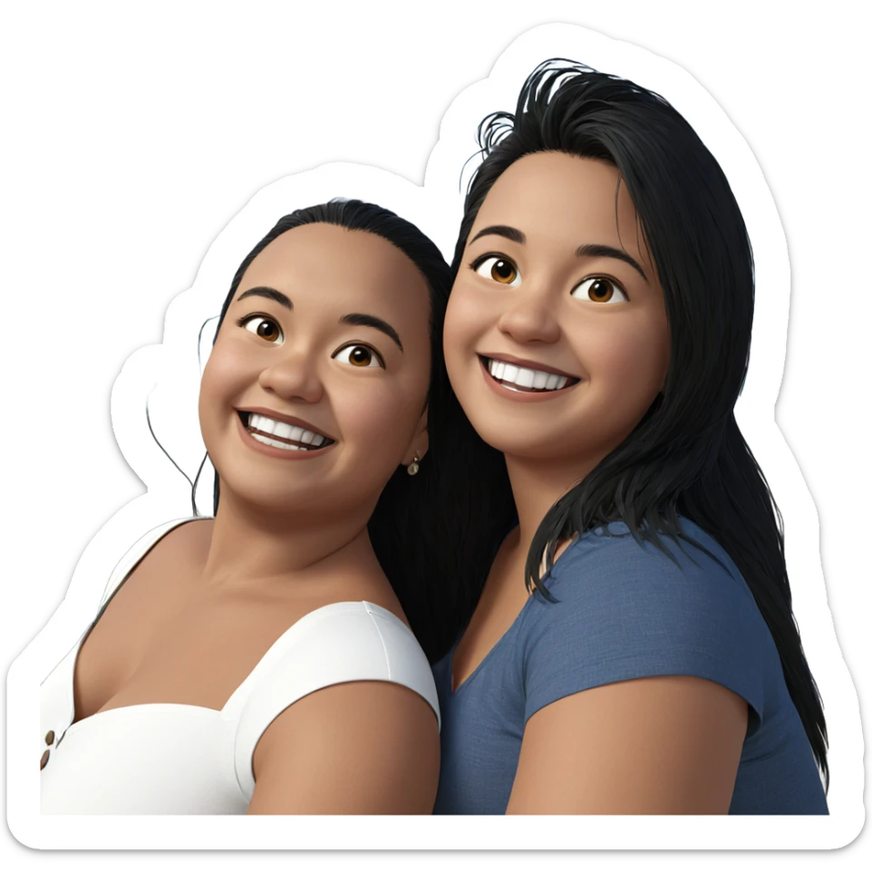 smiling portrait by the ocean sticker