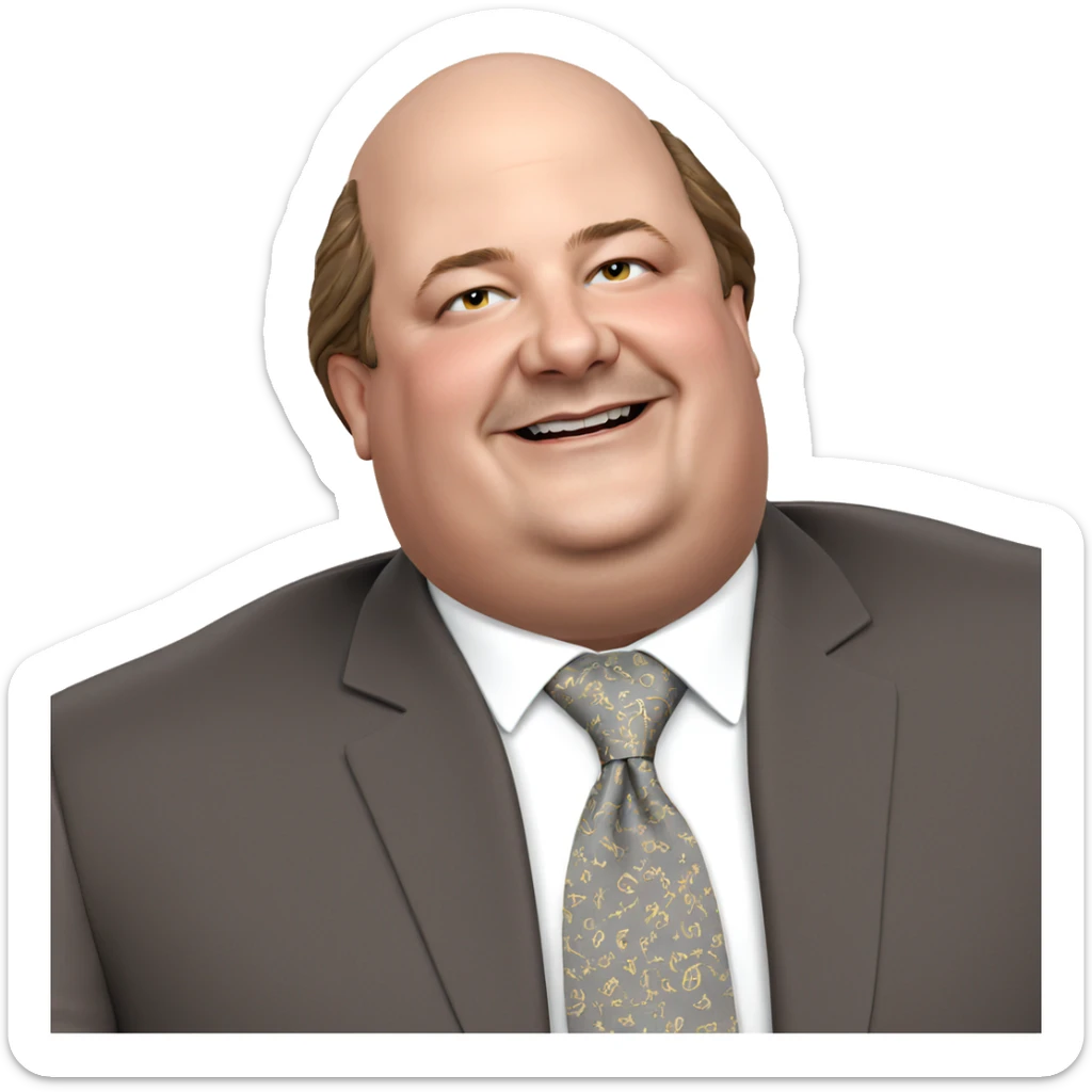 bald boy in formal attire sticker