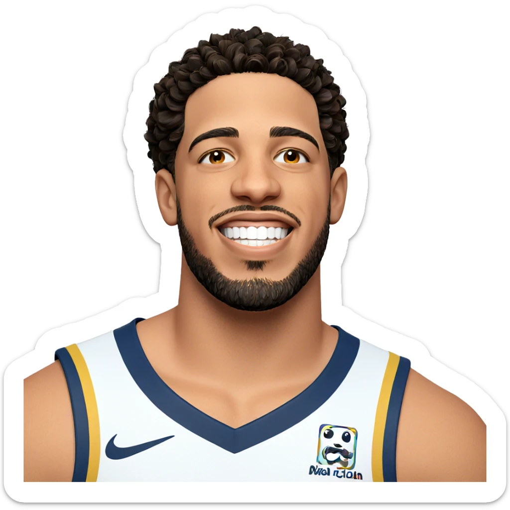 smiling boy with beard portrait sticker