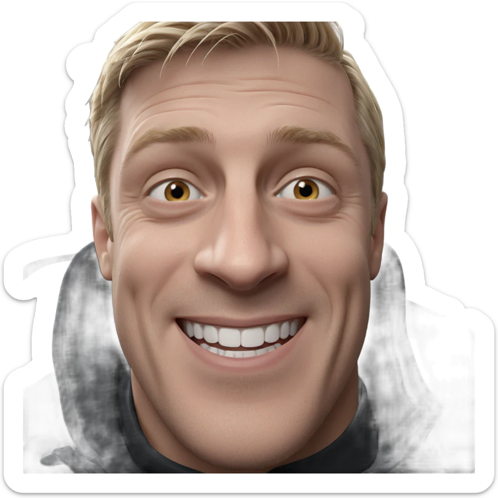 smiling blonde boy portrait sticker