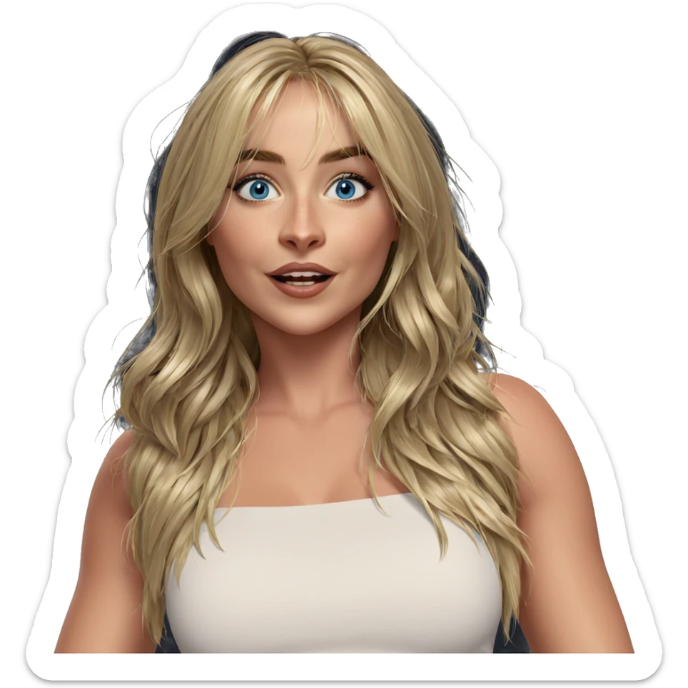 blonde girl with blue eyes sticker