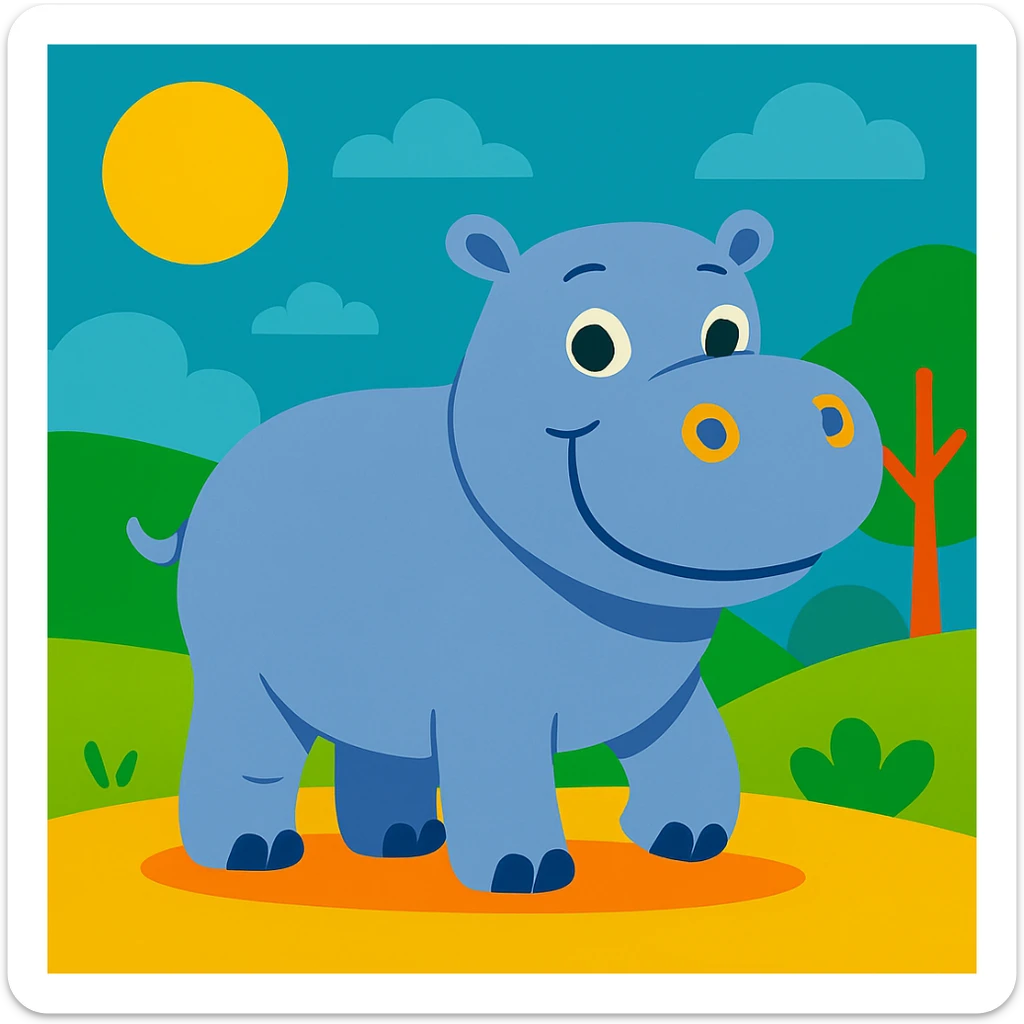 Hippopotamus sticker