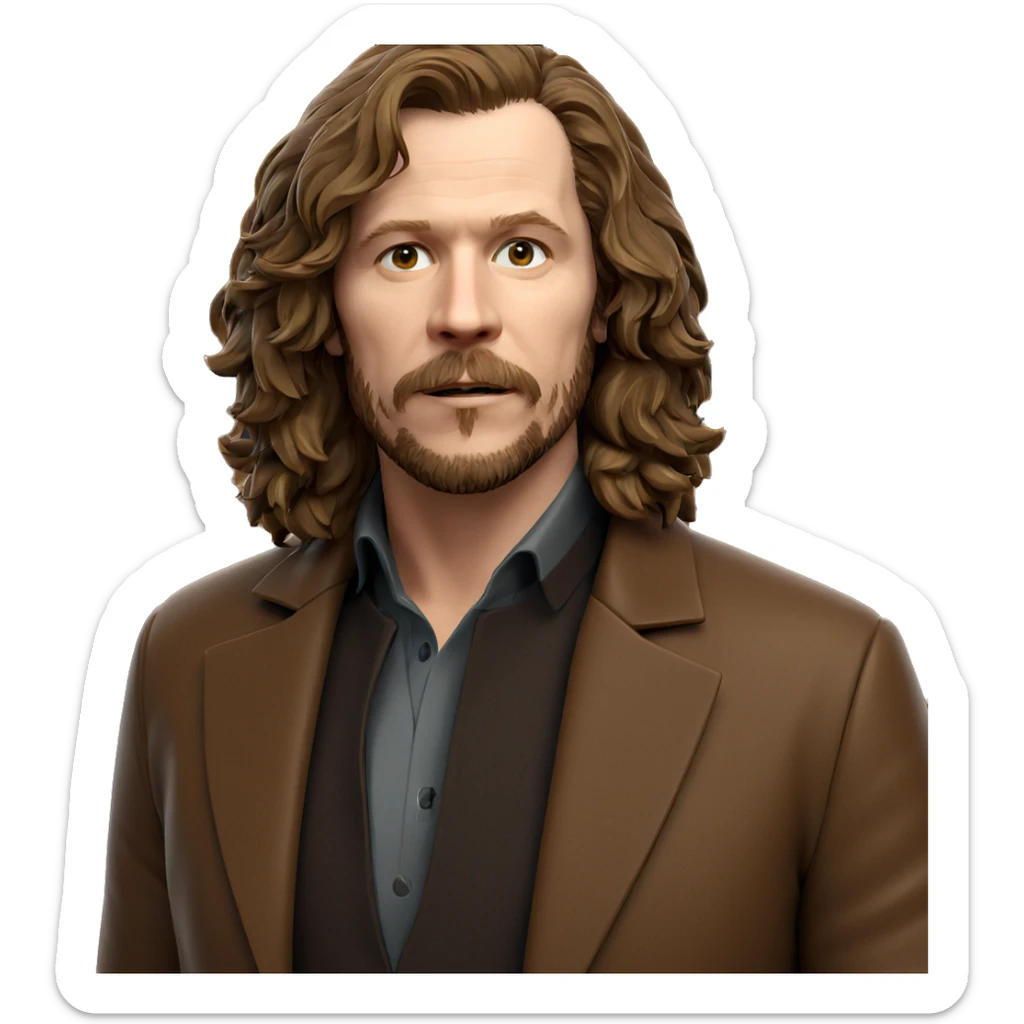 bearded man in brown jacket sticker